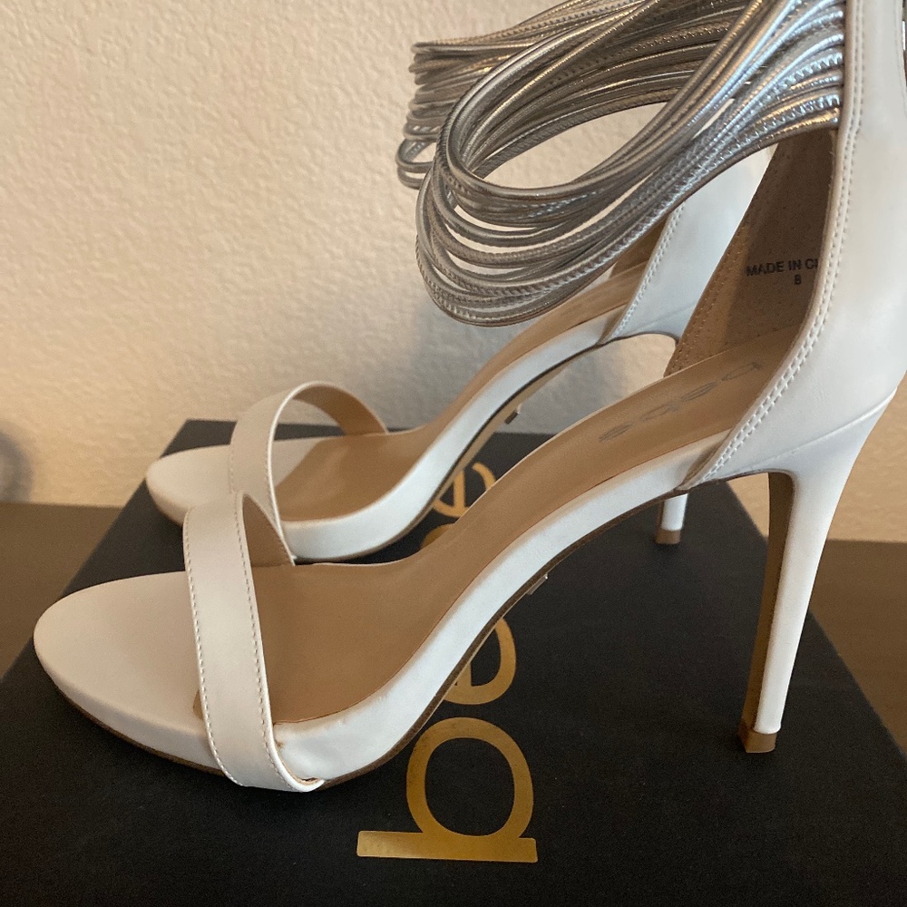 Bebe White Heels